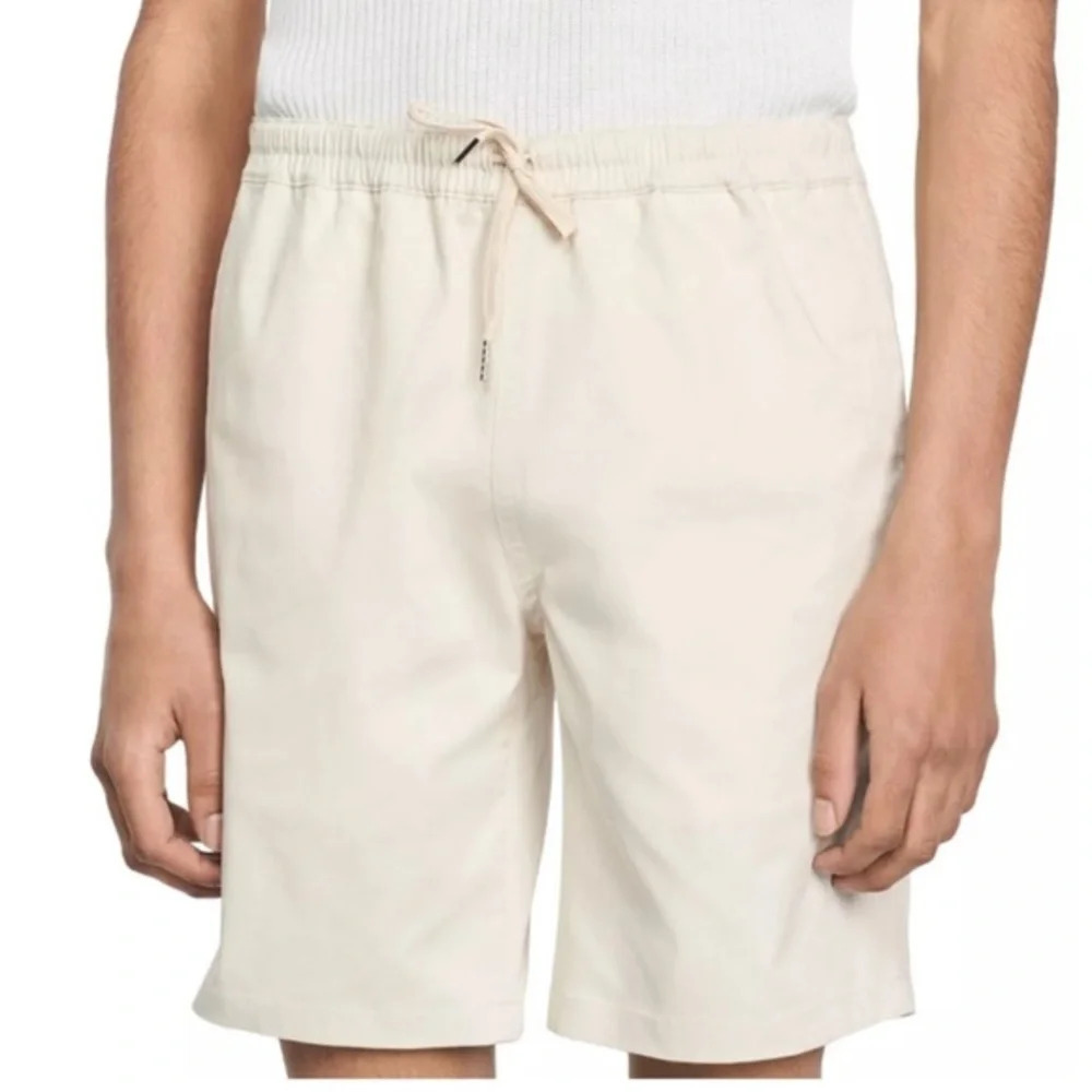 Sandro Paris Andy Shorts Tan Elastic Waist Tailored Casual Shorts Size L